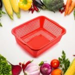Multipurpose Drain Basket Shelves Fruit And Vegetable Washing Basket Rectangular Plastic Kitchen Sink Water Filter Basket (1Pc)