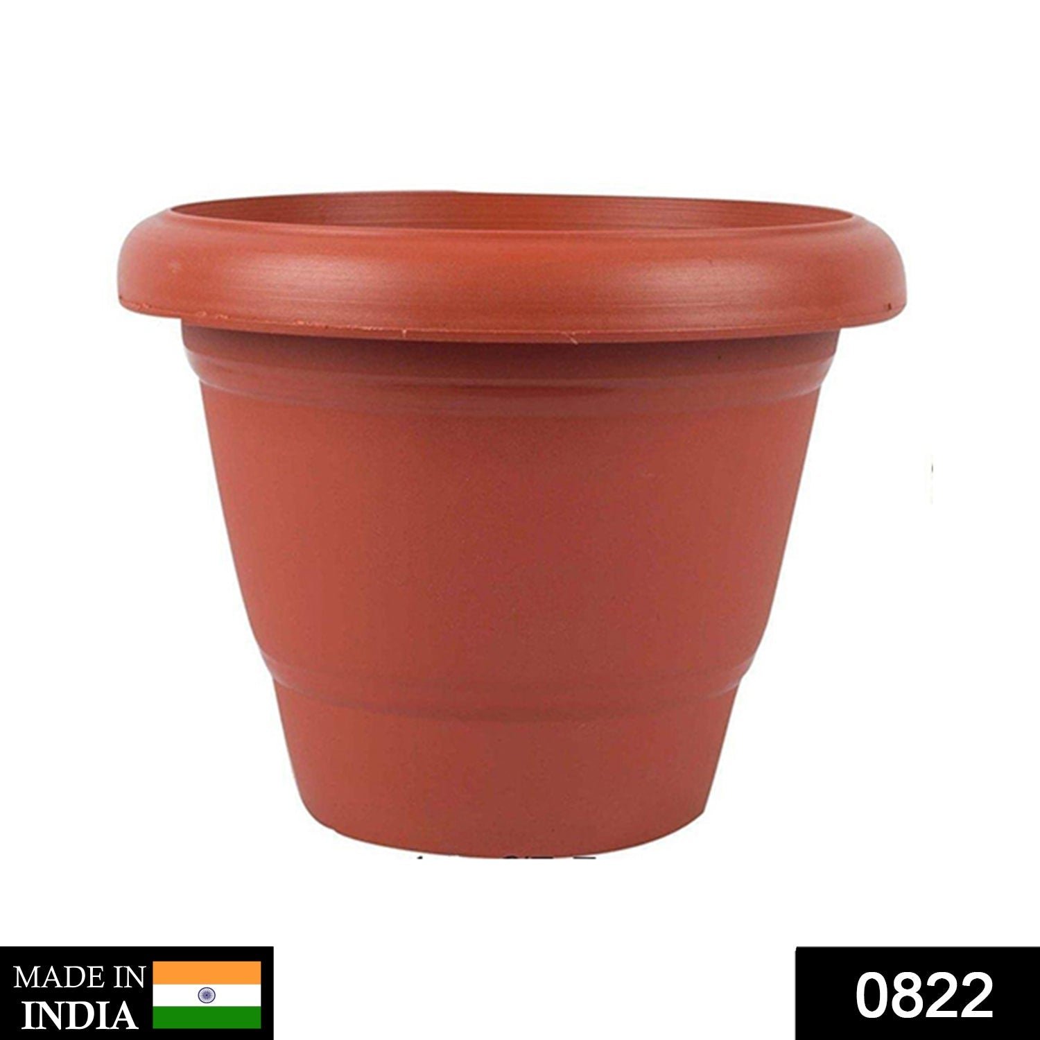 0822 Garden Heavy Plastic Planter Pot/Gamla  (Brown, Pack of 1)