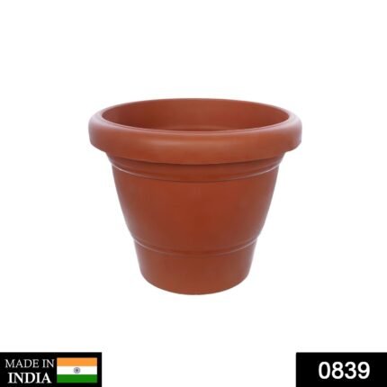 0839 Garden Heavy Plastic Planter Pot/Gamla 6 inch (Brown, Pack of 1, Small)