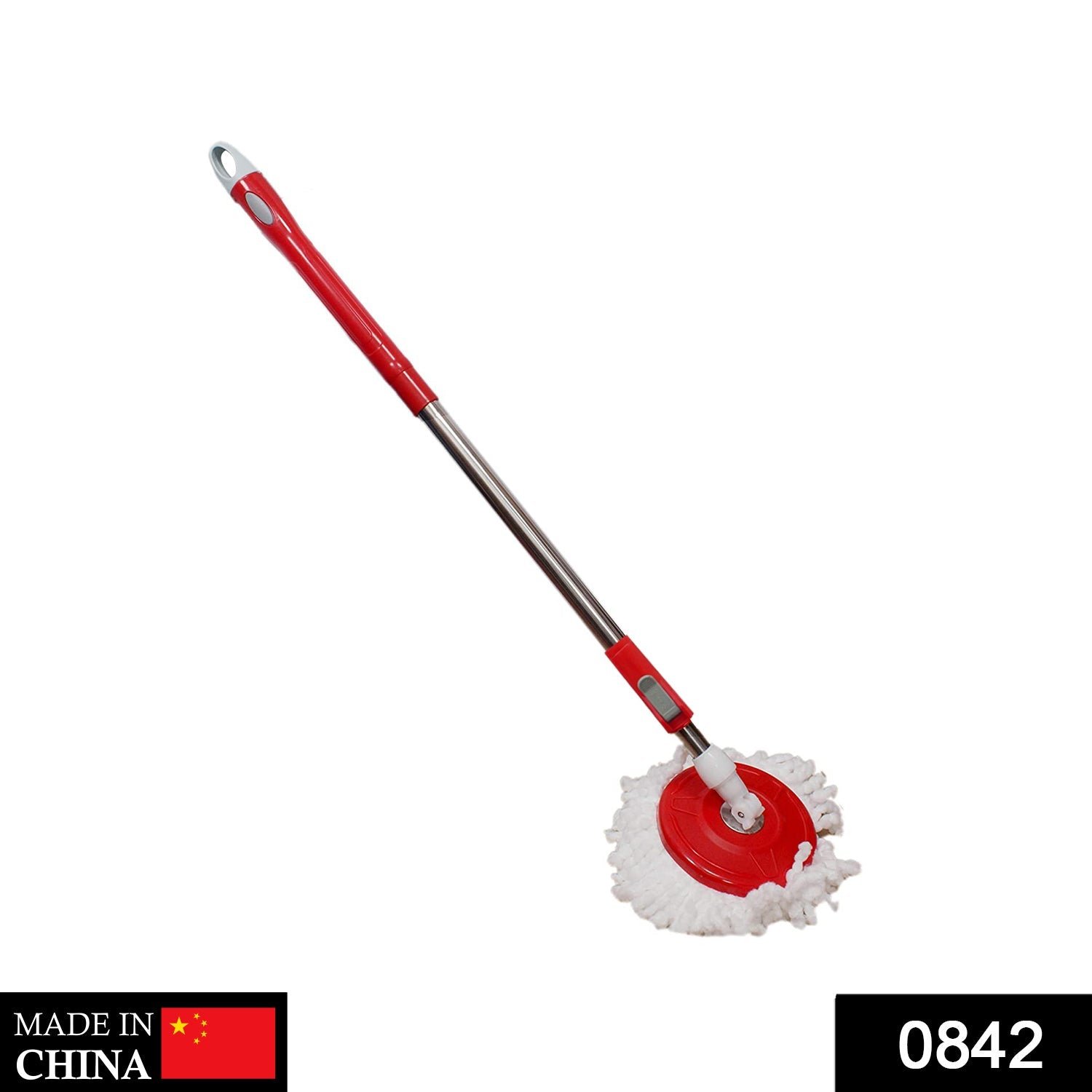 0842 Home Cleaning - Stainless Steel 360 Degree Rotating Pole Microfiber Mop Rod Stick