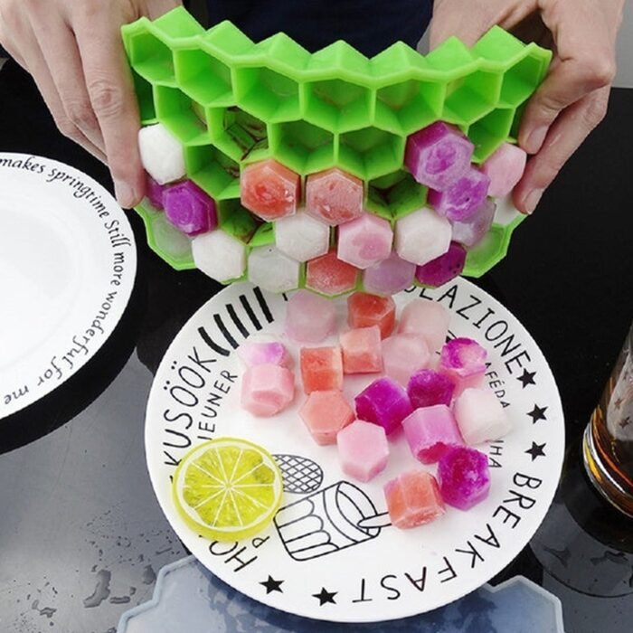 Vibrant Silicone Ice Cube Trays - 32-Cavity, Flexible and BPA-Free for Effortless Release and Multi-Use Freezing - Image 3