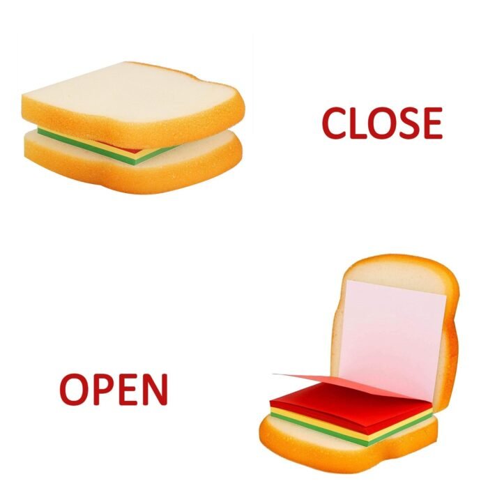 8072 Sandwich Shaped Notepad / Sticky Notes / Memo Pads, Unique Mini Notes (Multicolor)