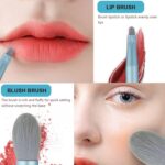 8 Pcs Mini Makeup Brush Set With Case, Portable Foundation Brush Kit Travel, Premium Synthetic Bristles Cosmetic Brush Set For Powder Blending Blush Eyeshadow Lipstick (Mix Color 8 Pcs Set) - Image 7