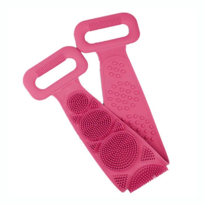 1302A Silicone Body Back Scrubber Double Side Bathing Brush for Skin Deep Cleaning, Scrubber Belt