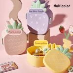Kids Lunch Box Cute Pineapple Shaped Bento Box With Fork Spoon Snack Candy Container Microwave Portable Office Lunch Box (1 Pc / With Spoon, Fork & Color Box) - Image 6