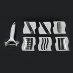 2187B Premium Portable 7 in 1 Multifunction Magic Rotate Vegetable Cutter/Chopper/Slicer/Shredder with Drain Basket with various Dicing Blades 