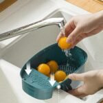 2833 Kitchen Dish Drainer and Drying Rack Sink Basket for Washing Bowls Utensils Vegetables Fruits Storage Organiser