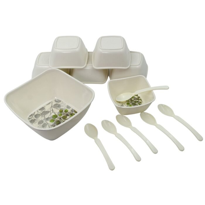 2735 13 Pc Pudding Set used as a cutlery set for serving food purposes and sweet dishes and all in all kinds of household and official places etc.