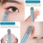 8 Pcs Mini Makeup Brush Set With Case, Portable Foundation Brush Kit Travel, Premium Synthetic Bristles Cosmetic Brush Set For Powder Blending Blush Eyeshadow Lipstick (Mix Color 8 Pcs Set) - Image 10