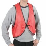 Economy Safety Vest, Soft Vinyl With Tie Closure For Identifying Staff And Volunteers Adult Pvc Safety Vest High Visibility For Outdoor Operator - Image 6