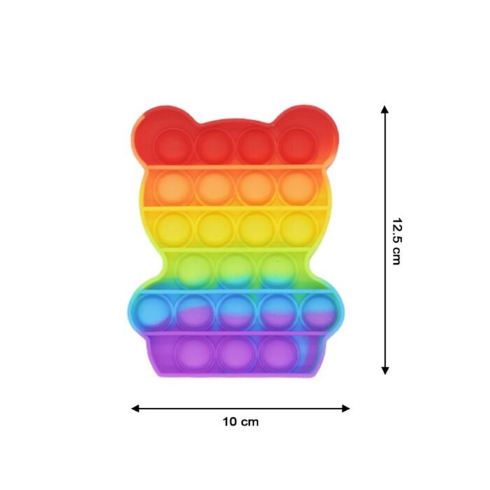 4474 Bear Pop It Fidget Toys  Stress Relief Rainbow Toy ( 1 pcs )