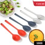 Multipurpose Silicone Spoon, Silicone Basting Spoon Non-Stick Kitchen Utensils Household Gadgets Heat-Resistant Non Stick Spoons Kitchen Cookware Items For Cooking And Baking (6 Pcs Set) - Image 3