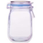 1075 Reusable Airtight Seal Plastic Food Storage Mason Jar Zipper (1000ml) 