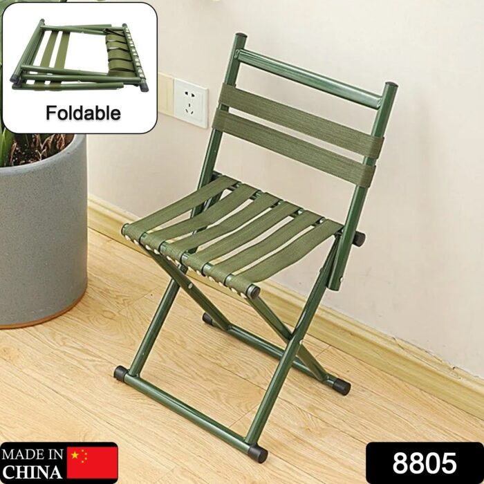 Stainless Steel Multipurpose Lightweight, Portable Folding Camping Chair For Garden, Outdoor Folding Chair With Back Support Heavy Duty Folding Chair Suitable For Hiking, Fishing, Camping, Beach, Home Vacation (1 Pc ) - Image 2