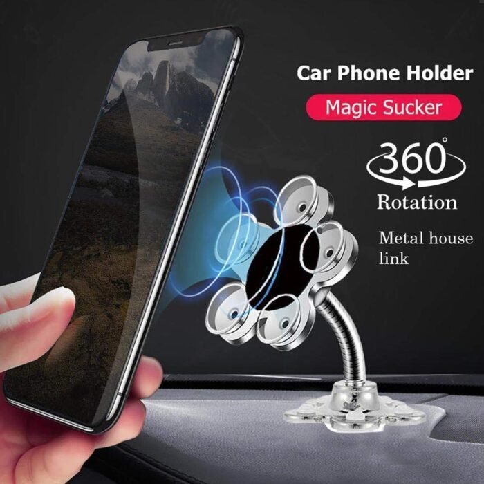 0637A Phone Holder, 360Â°Rotatable Phone Stand Multi-Function Double-Sided Suction Cup Mobile Phone Holder