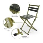 Stainless Steel Multipurpose Lightweight, Portable Folding Camping Chair For Garden, Outdoor Folding Chair With Back Support Heavy Duty Folding Chair Suitable For Hiking, Fishing, Camping, Beach, Home Vacation (1 Pc ) - Image 6