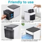 1464 Mini Portable Air Cooler, Personal Space Cooler Easy to fill water and mood led light and portable Air Conditioner Device Cool Any Space like Home Office