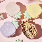 Kids Lunch Box Cute Pineapple Shaped Bento Box With Fork Spoon Snack Candy Container Microwave Portable Office Lunch Box (1 Pc / With Spoon, Fork & Color Box) - Image 3
