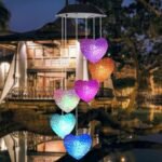 Solar Powered Led Wind Chime Light 6Led Colorful Chime Craft Wind Bell Wind Heart Decor Outdoor Decorative Wind Portable