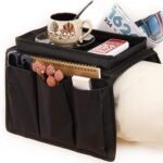 Sofa Arm Rest Hanging Storage Bag, Storage Bag For Sofa Ideal For Sorting Magazines Ipad Books (Black)