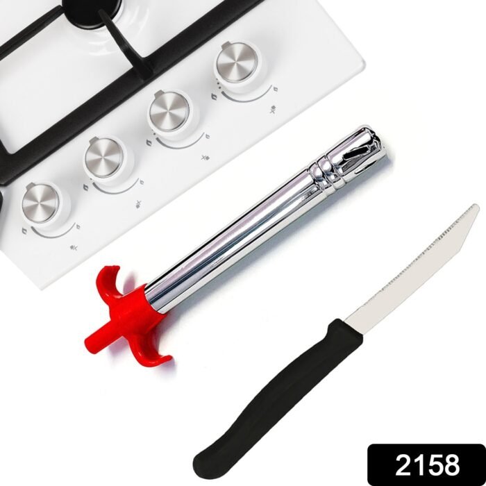 Stainless Steel Electronic Gas Lighter And Knife (2 In 1) - Image 2