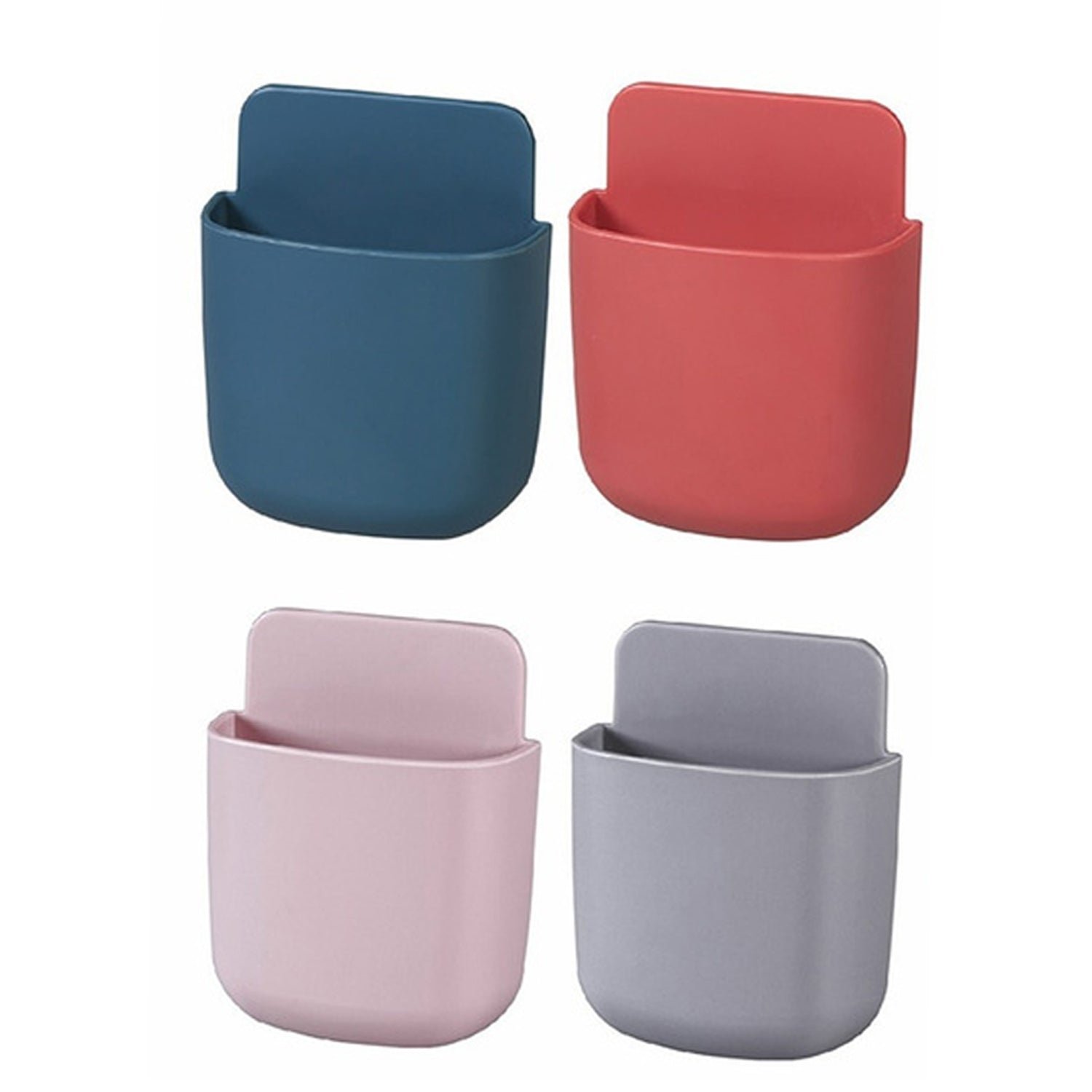 137402_2fb30614-319c-4bcc-b0b4-adfb9845a8f4 1374 Wall Mounted Storage Case with Mobile Phone Charging Port Plug Holder - Pack of 4 Pcs