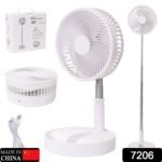 7206 TELESCOPIC ELECTRIC DESKTOP FAN, HEIGHT ADJUSTABLE, FOLDABLE & PORTABLE FOR TRAVEL/CARRY | SILENT TABLE TOP PERSONAL FAN FOR BEDSIDE, OFFICE TABLE