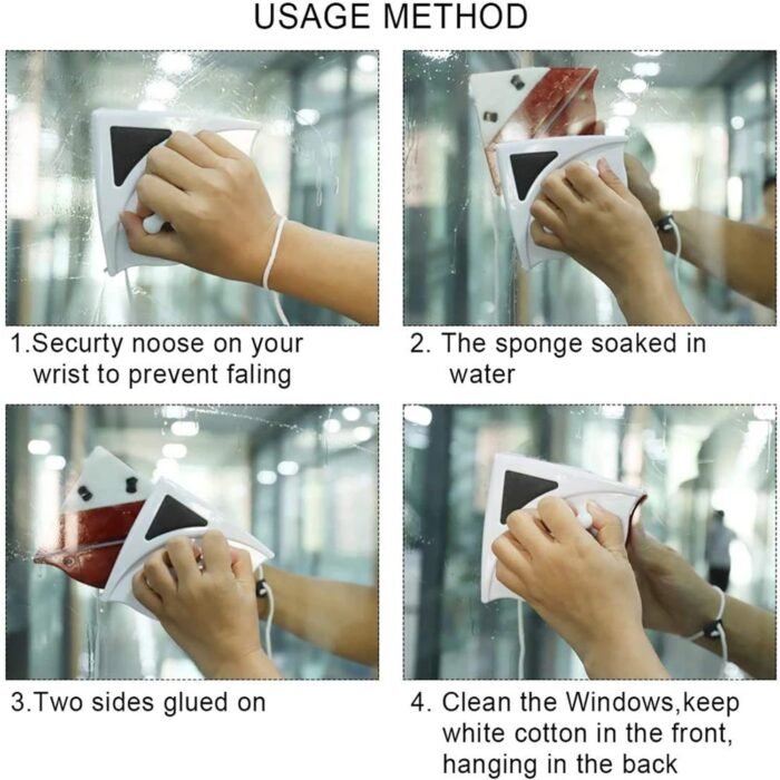 4976 Double face glass cleaner Window Squeegee, Magnetic Window Washing Equipment.