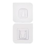 1746 ADHESIVE PLASTIC WALL HOOKS HEAVY DUTY HOOKS ( 1 Pair )