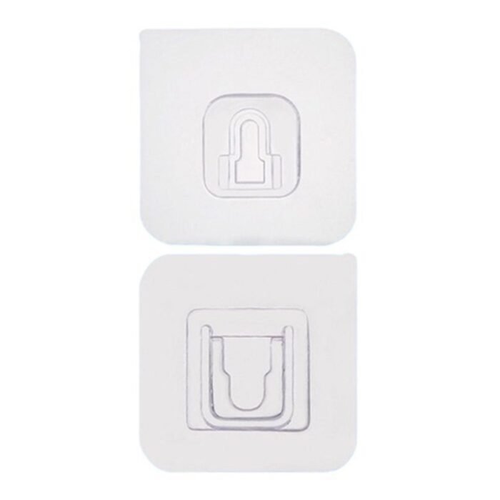 1746 ADHESIVE PLASTIC WALL HOOKS HEAVY DUTY HOOKS ( 1 Pair )