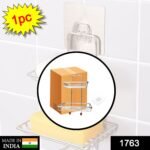 1763 Kitchen Bathroom Soaps Storage Rack with 2 Hook for Home