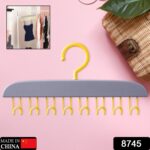 Plastic Organizer Hanger 360 Degree Rotatable Clothes Multifunctional With 8 Hooks Heavy Duty Clothing Tank Top Belt Towel Drying Rack Holder (1 Pc) - Image 2