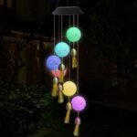 Solar Crystal Ball Wind Chime, Color Changing Solar Powered Led Hanging Wind Chime Light Mobile For Patio Yard Garden Home Outdoor Night Decor, Gifts