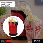 2513 Hot Air Popcorn, Popper Electric Machine Snack Maker