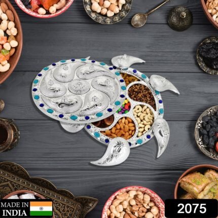 2075 Multipurpose 7 Compartment Dry Fruit Serving Rotating Tray , Candy, Chocolate, Snacks Storage Box, Masala Box