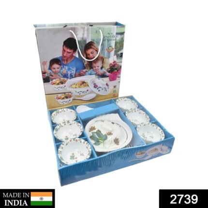 2739 9 Pc Pudding Set used as a cutlery set for serving food purposes and sweet dishes and all in all kinds of household and official places etc.