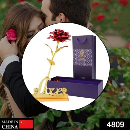 4809 24k Gold Rose,hicoosee Gold Foil Plated Rose with LOVE Stand and Gift Box for Anniversary,Birthday,Wedding,Christmas,Thanks giving