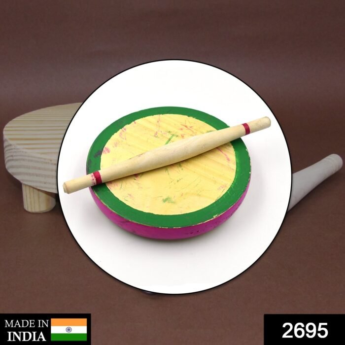 2695 Kids Chakla Belan Set used in all kinds of household places by kids and childrenâ€™s for playing purposes etc.