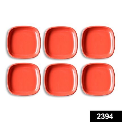 2394 Microwave Safe Quarter Plates  Square 6 Pcs,