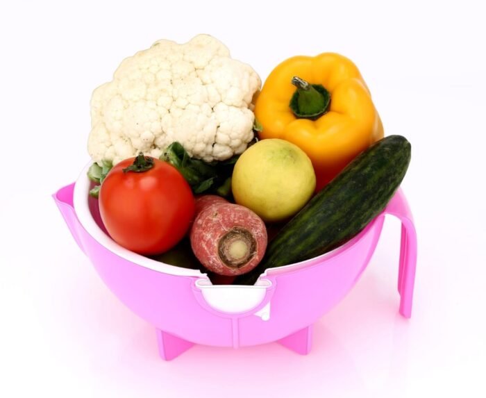 2214 Multifunctional Vegetable Fruits Cutter Shredder with Rotating Drain Basket