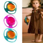 0617 Portable Non Spill Feeding Toddler Gyro Bowl 360 Degree Rotating Dish