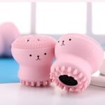 Facial Cleansing Brushes, Cute Octopus Shape Silicone Face Scrubber Massager Skincare Tool (1Pc)