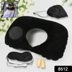 Travel Comfort Kit: Inflatable Neck Pillow, Eye Mask & Ear Plugs - Image 2