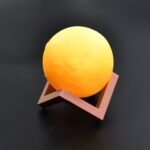 6273 Moon Night Lamp Yellow Colors Changing Touch Sensor with Wooden Stand Night Lamp for Bedroom