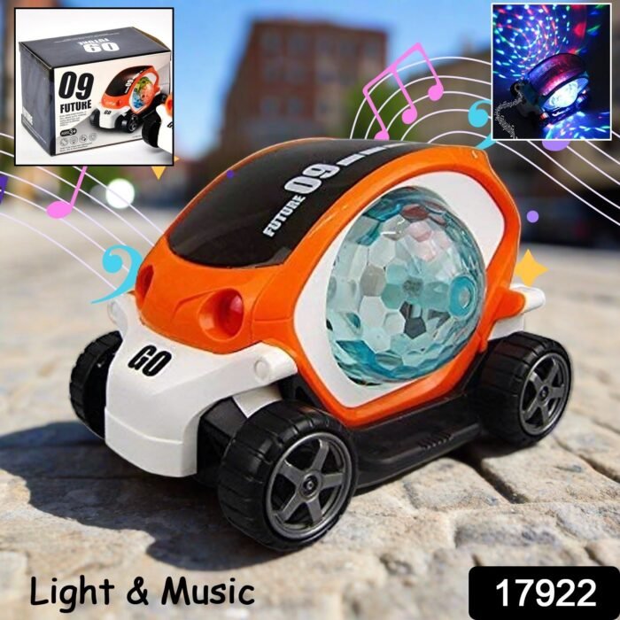 Plastic 360 Degree Rotating Stunt Car Toy with Lights and Music - Image 2