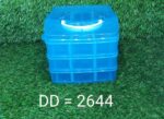 2644 3-Tier 18 Sections Transparent Stackable Adjustable Compartment Slot Plastic Craft Storage Box