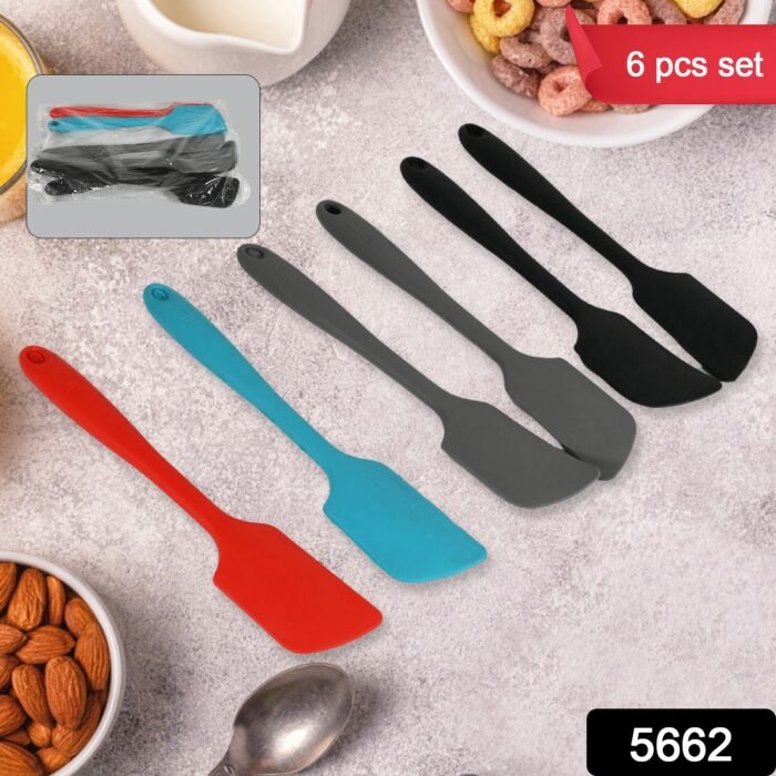 Multipurpose Silicone Spoon, Silicone Basting Spoon Non-Stick Kitchen Utensils Household Gadgets Heat-Resistant Non Stick Spoons Kitchen Cookware Items For Cooking And Baking (6 Pcs Set) - Image 2