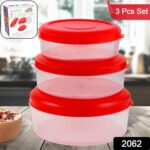 Heavy Plastic Material Stackable & Reusable Classic Round Plastic Big Storage Container Box For Kitchen & Home Organization (Pack Of 3) - Image 2