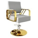 Modern Regular Chair With Hydraulic Lift For Home Office Hotel Cafe Chair (1 Unit Silver & Gold)