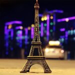 4733 Antique Finish 3D Metal Paris Eiffel Tower Metal Craft Famous Landmark Building Metal Statue, Cabinet, Office, Gifts Decorative Showpiece.